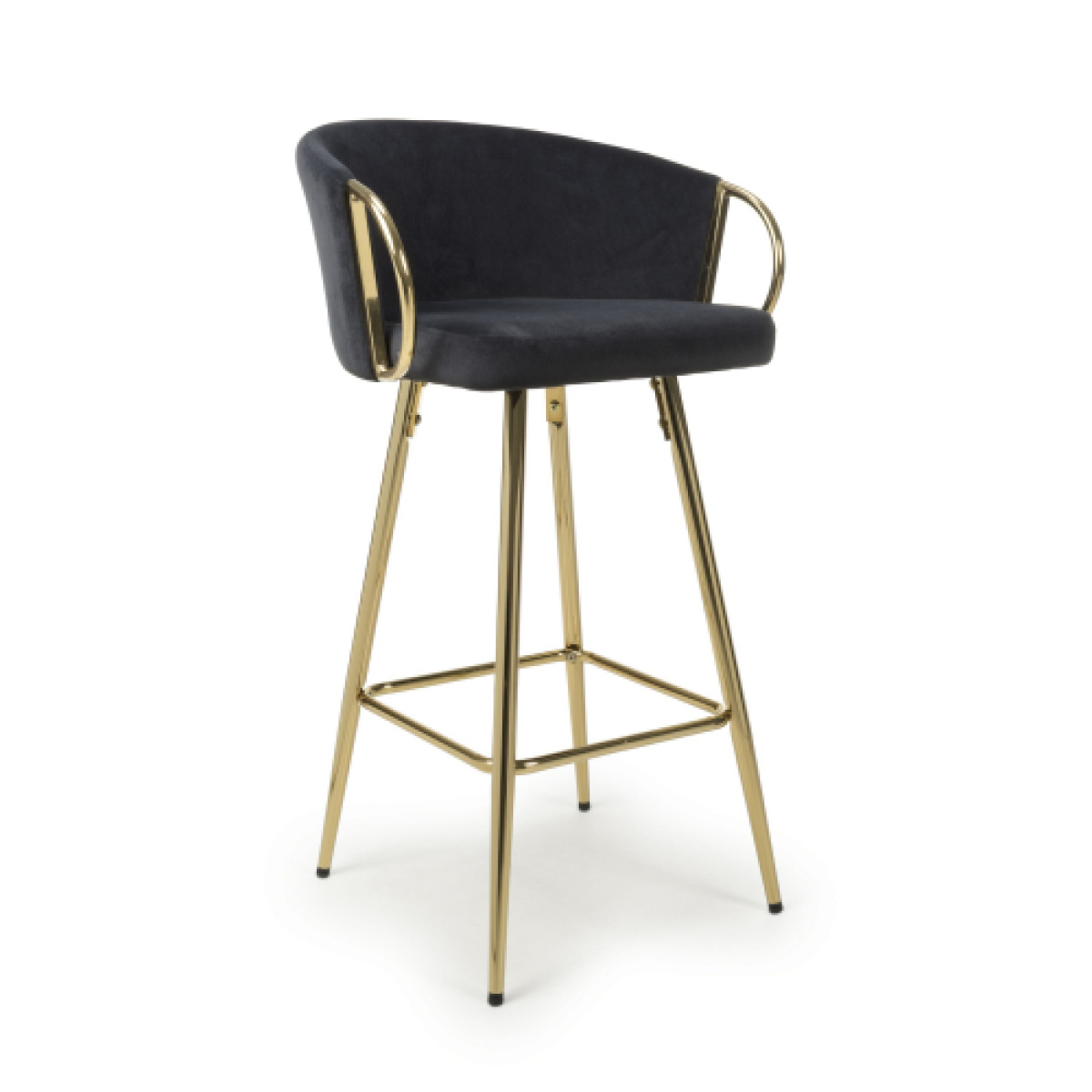 %new_title% = "Shankar UK's Volero Bar Stool in Luxe Black Brushed Velvet