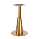 a gold metal table leg
