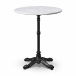 Taposine Bistro Kitchen Dining Table in Solid Marble 60cm Round