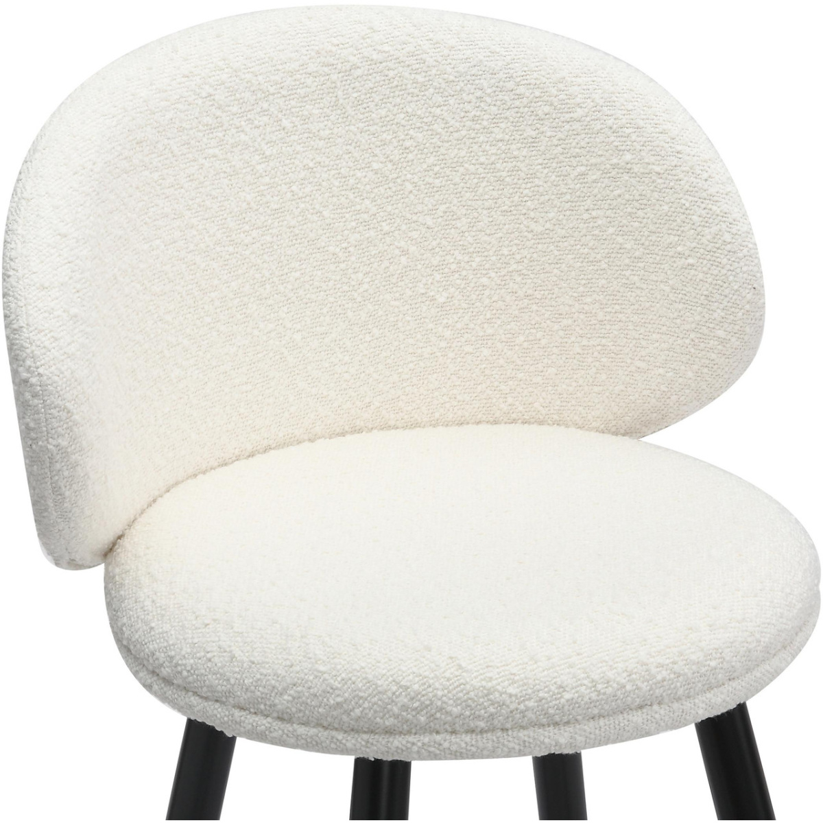 White Roma Boucle Bar Stool