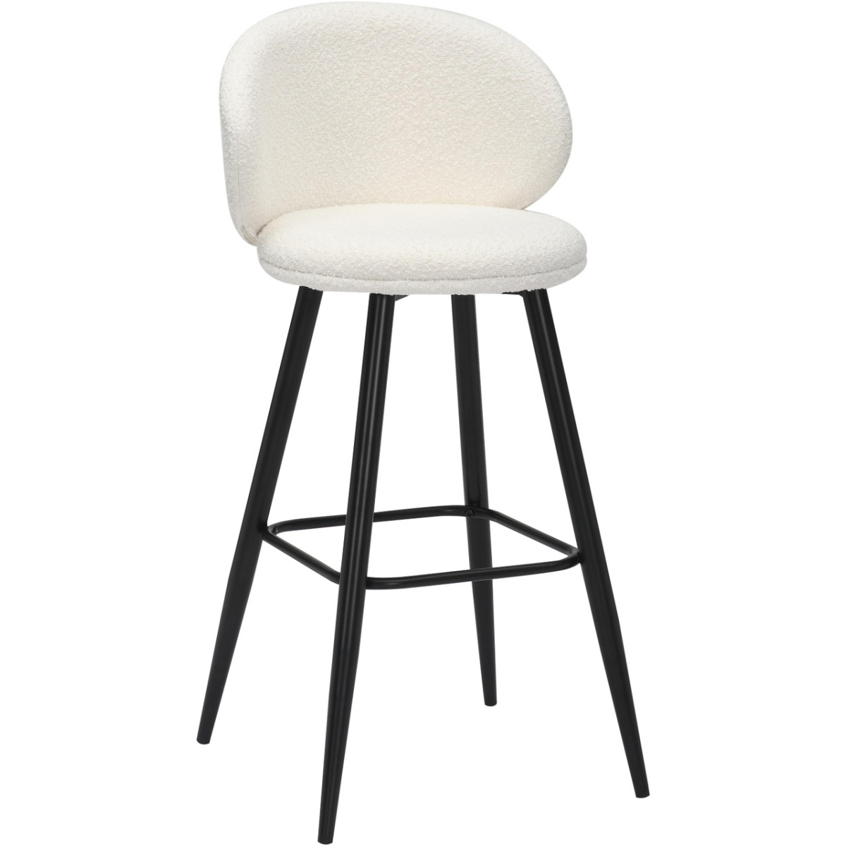 White Roma Boucle Bar Stool