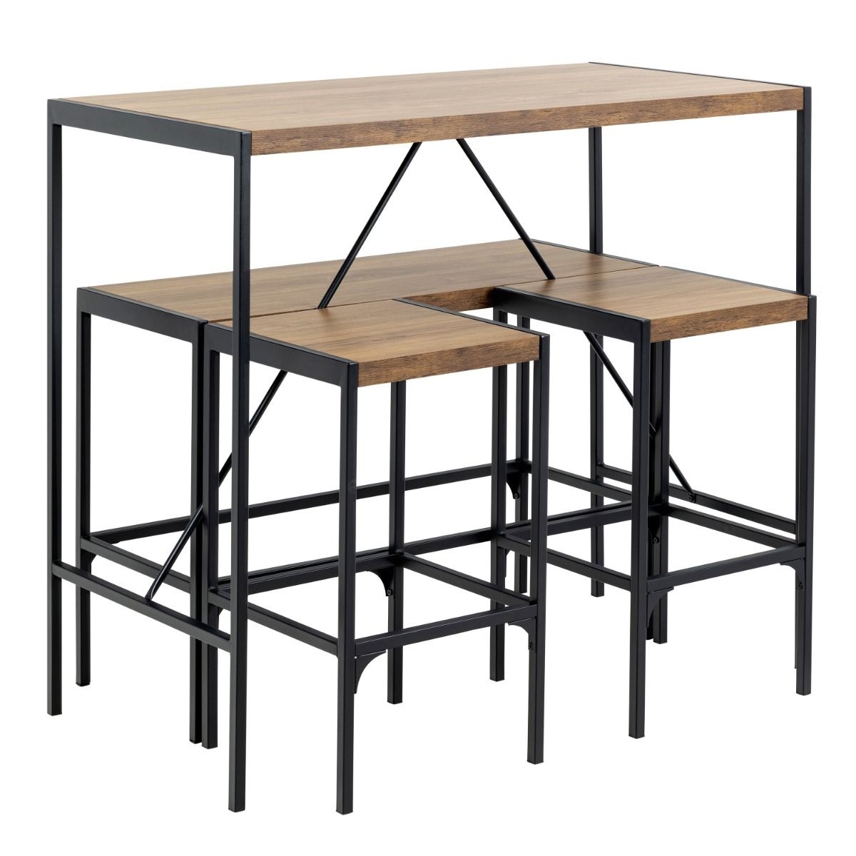 Black and Oak Bahamas Bar Table Set