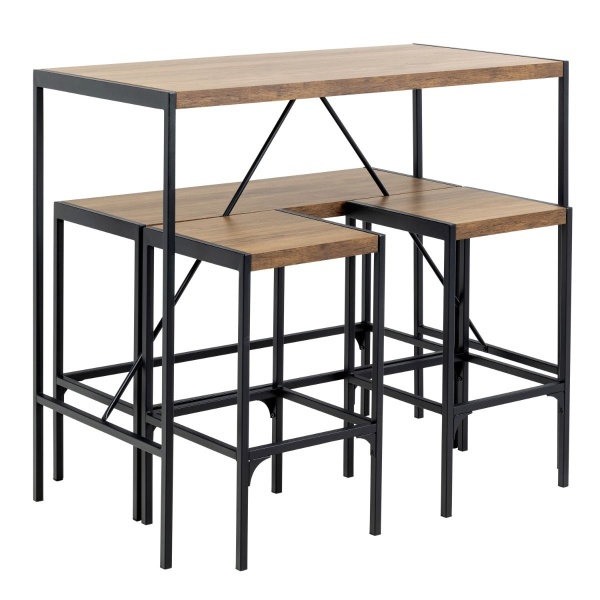 Black and Oak Bahamas Bar Table Set