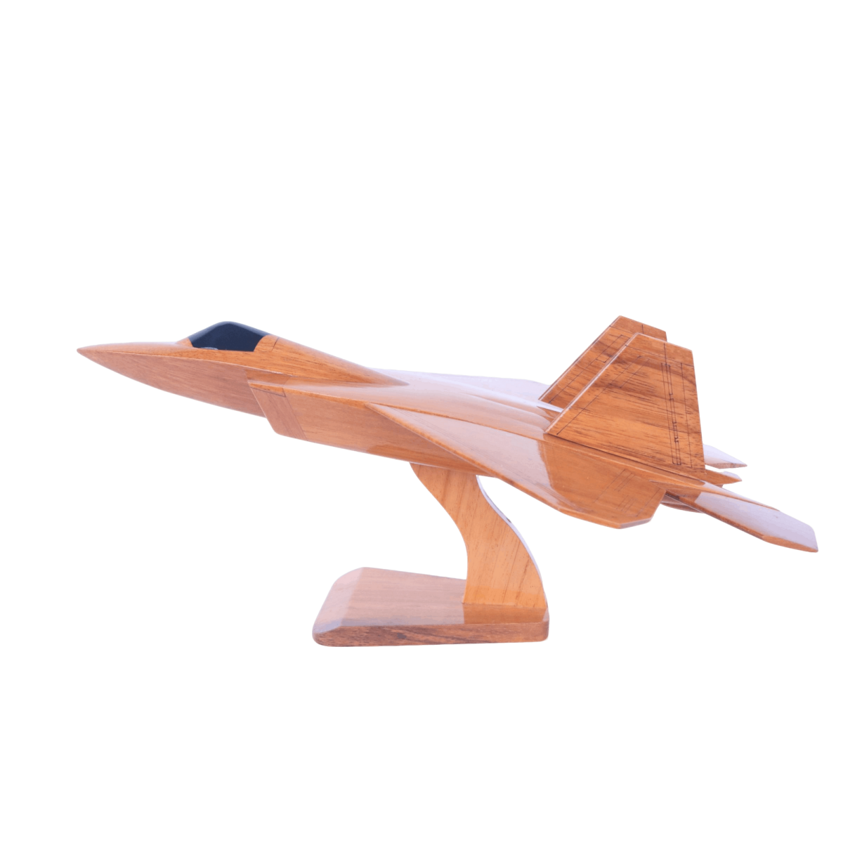 Handcrafted Mahogany & Acacia F-22 Raptor Wooden Model Jet