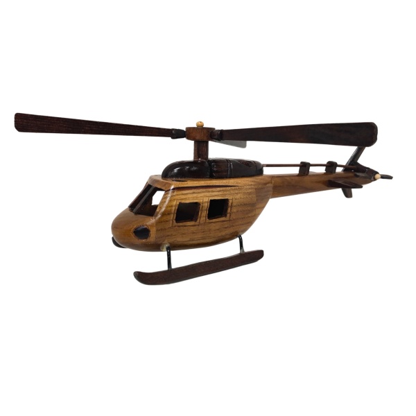 Handcrafted Vintage Wooden Model Helicopter from the Aero Range