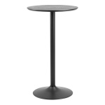 Ibiza High Round Bar Table featuring Black Ash Surface and Matte Black Base