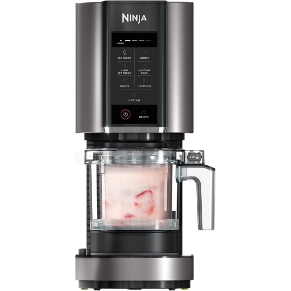 Ninja CREAMi Ice Cream and Frozen Dessert Maker - Includes 3 Tubs and 7 Programs for Ice Cream, Gelato, Sorbet, Smoothie Bowls, Milkshakes, and More, Black/Silver, Produces 1.4L...