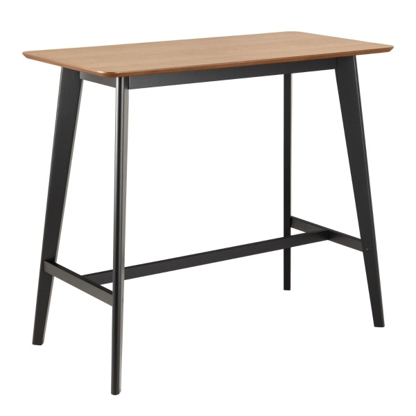 Oak and Black Roxby Bar Table