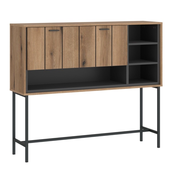 Oak/Grey Arundel Bar Table with One Flap
