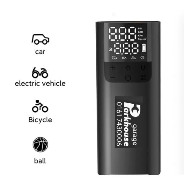 Rechargeable Portable Tire Inflator Air Compressor with LED for Cars and Motorcycles