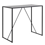 Seaford Black Metal Bar Table Featuring a Black Ash Surface