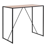 Seaford Black Metal Bar Table Featuring an Oak Surface