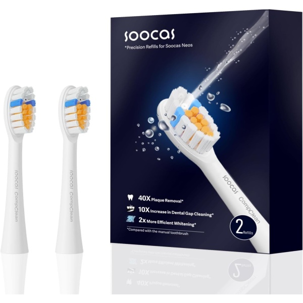 SOOCAS Replacement Brush Heads for Neos Electric Toothbrush - Replacement Set