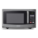 Toshiba 800W 23L Microwave Oven featuring Digital Display, Auto Defrost, One-Touch Express Cook, 6 Pre-Programmed Auto Cook Settings, and Easy Clean - Black - Model ML-EM23P(BS)