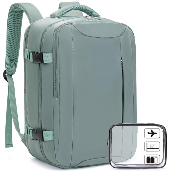 Xkdoai Travel Backpack for Ryanair Cabin Bags 40x20x25, Includes TSA Approved Clear Bag, Underseat Carry-On Hand Luggage for Casual Travel and Day Trips