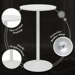 Metropolitan Poseur Matt White Table Round Wood White - Image 3