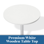 Deluxe Eclipse Poseur Table Round White Wood - Image 2