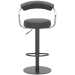 Premium Summit Adjustable Black Bar Stool with Matte Black Frame - Image 3