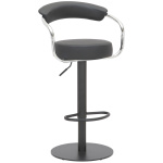 Premium Summit Adjustable Black Bar Stool with Matte Black Frame