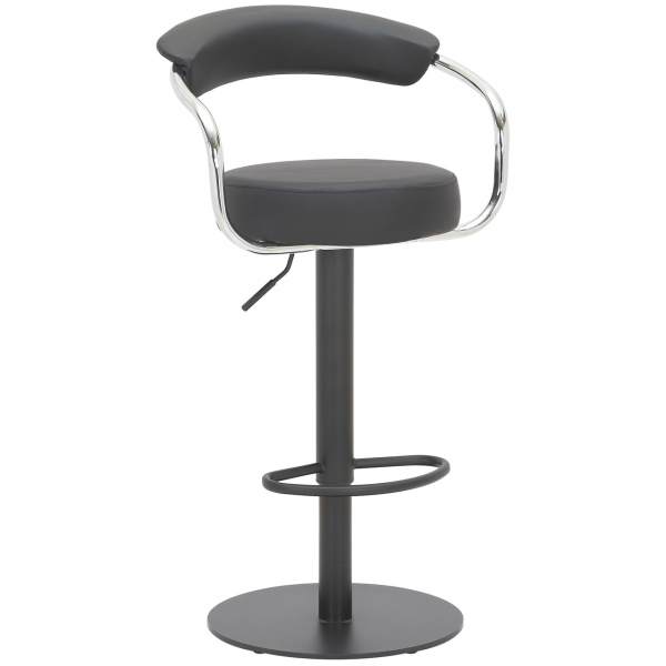 Premium Summit Adjustable Black Bar Stool with Matte Black Frame