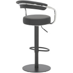 Premium Summit Adjustable Black Bar Stool with Matte Black Frame - Image 4