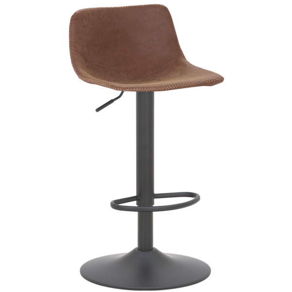 Belmont Bar Stool Brown with Matt Black Frame Swivel Seat