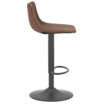 Belmont Bar Stool Brown with Matt Black Frame Swivel Seat - Image 2