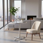 Leit61 Round Bistro Table - Indoor Outdoor Aluminium Flip Top Folding Table - lifestyle