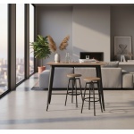 Tauton Solid Wood Bar Table with Industrial Steel Frame - lifestyle