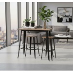 Tauton Solid Wood Bar Table with Industrial Steel Frame - lifestyle
