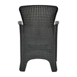 Outdoor Rattan Effect Chair & Coffee Table Set - Dark Grey - Image 4