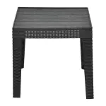 Outdoor Rattan Effect Chair & Coffee Table Set - Dark Grey - Image 3