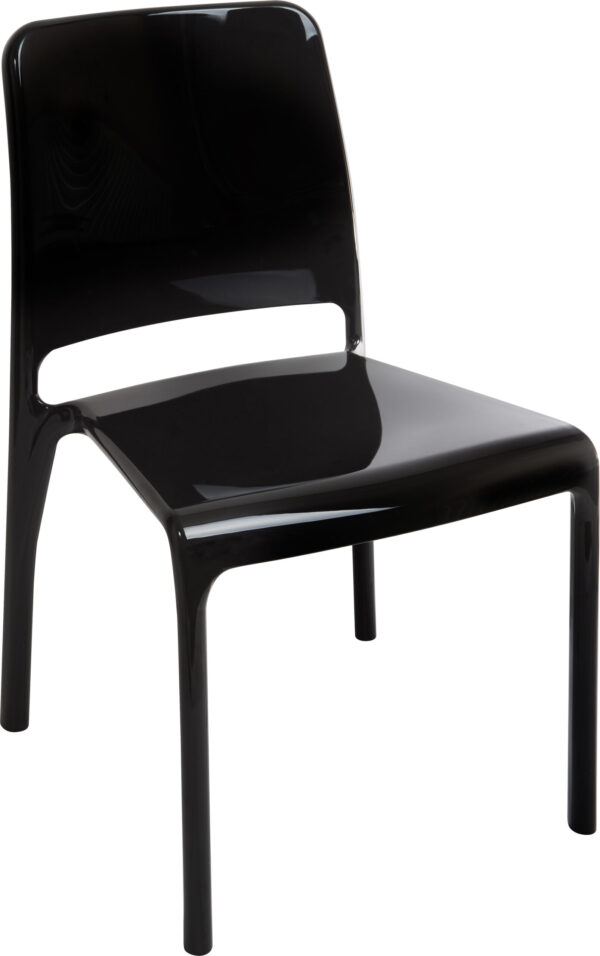 4 Charlize Acrylic Stacking Chairs Black