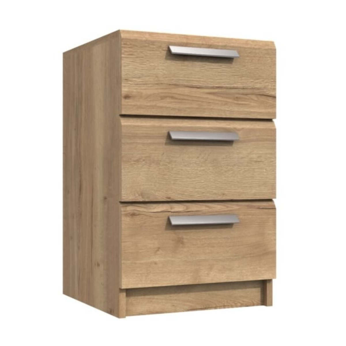 Wister Three Drawer Bedside Table Fully Assembled