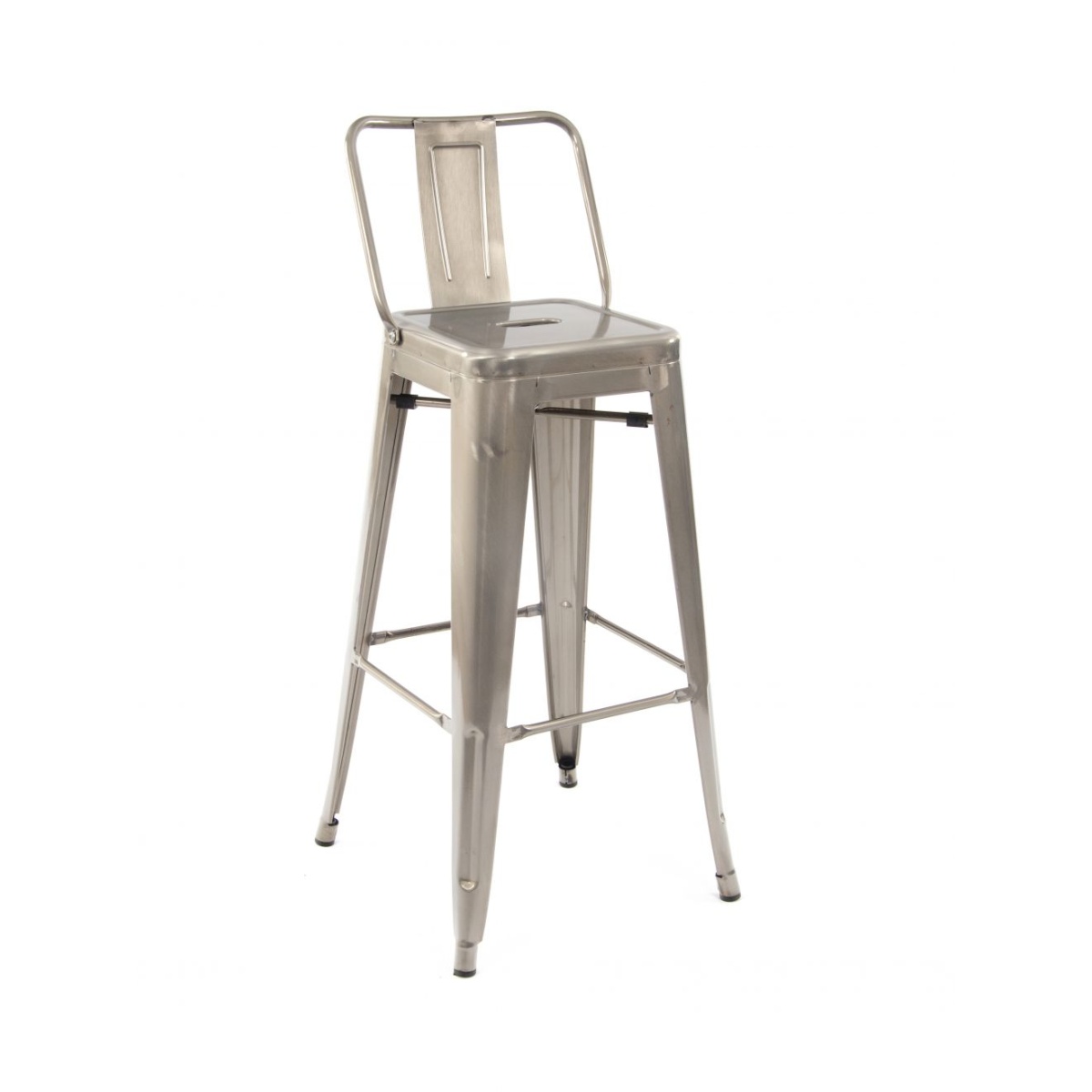 Lyone High Stool With Back Gunmetal