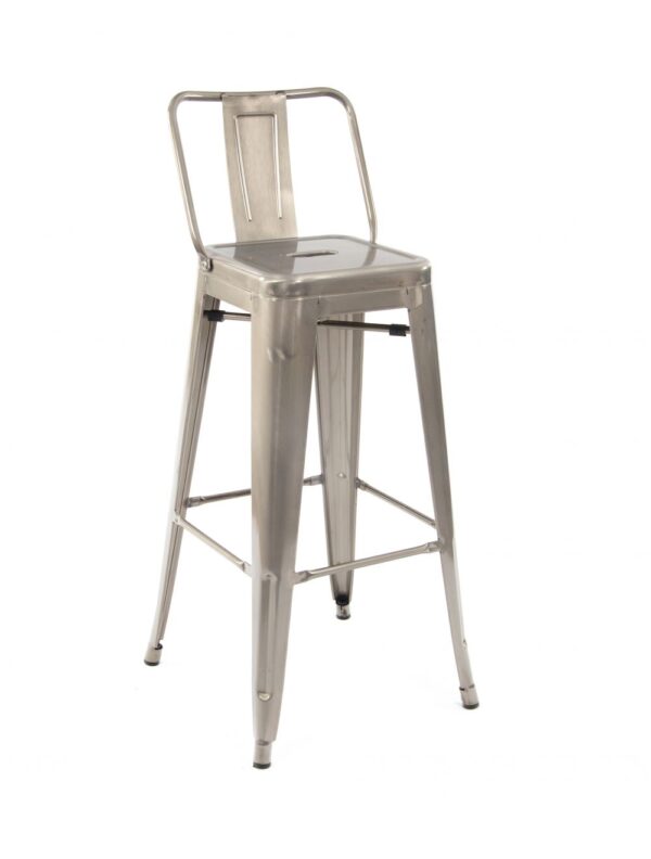 Lyone High Stool With Back Gunmetal