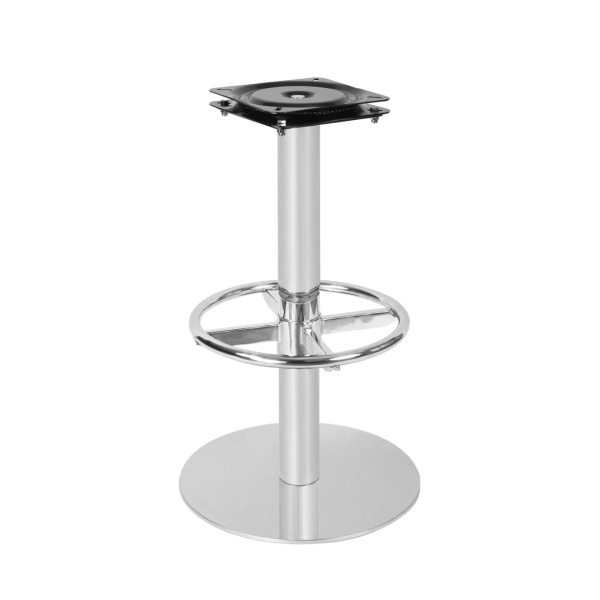 Keele Swivel Stool Base with Foot Ring (Polished Steel)