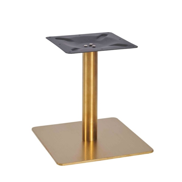 Zavon Brass Steel Large Square Table Base - Poseur Height