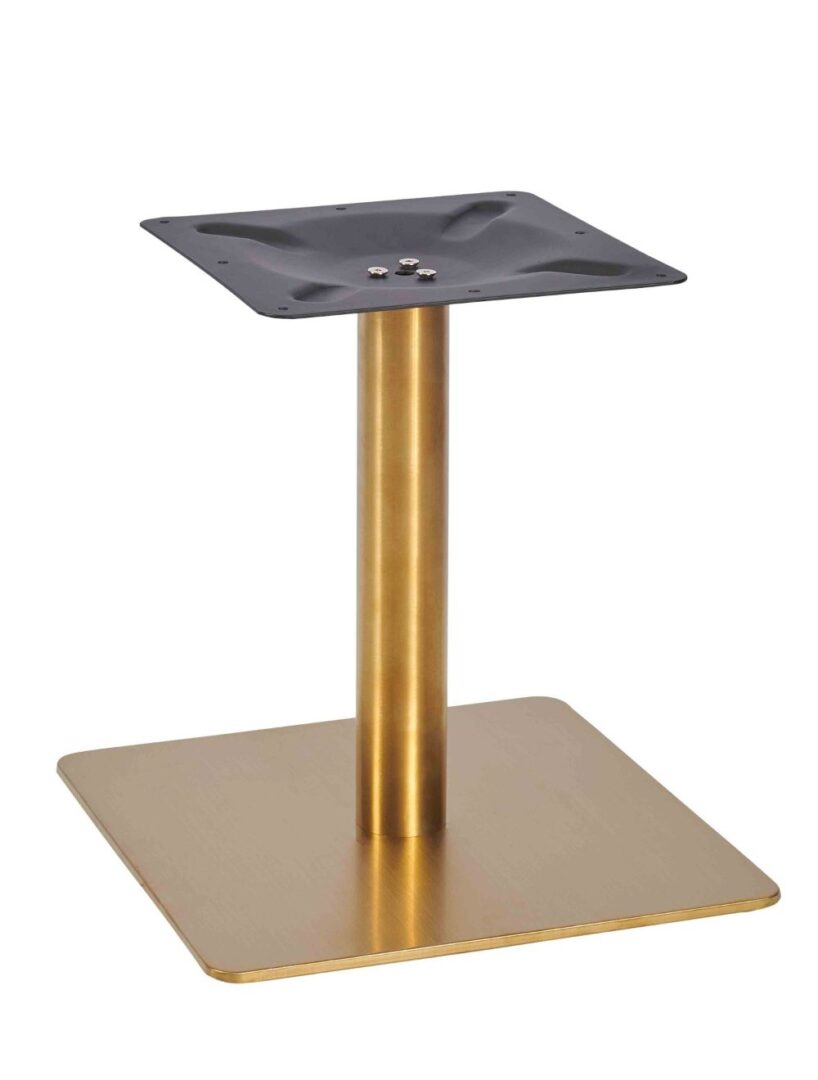 Zavon Brass Steel Large Square Table Base - Poseur Height
