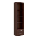 Avison Tall 2 Drawer Narrow Cabinet Open Shelving