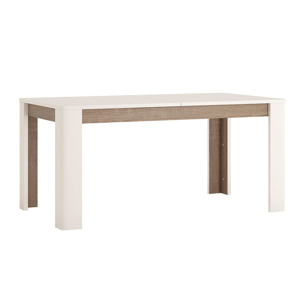 Seals White With Oak Extending Dining Table