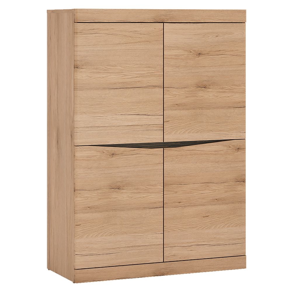 Kira 4 Door Cabinet Grained Oak Finish