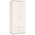 Kiddie Two Doors Two Drawer Bedroom Wardrobe Opalino Handles