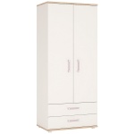 Kiddie Two Doors Two Drawers Bedroom Wardrobe Lilac Handles