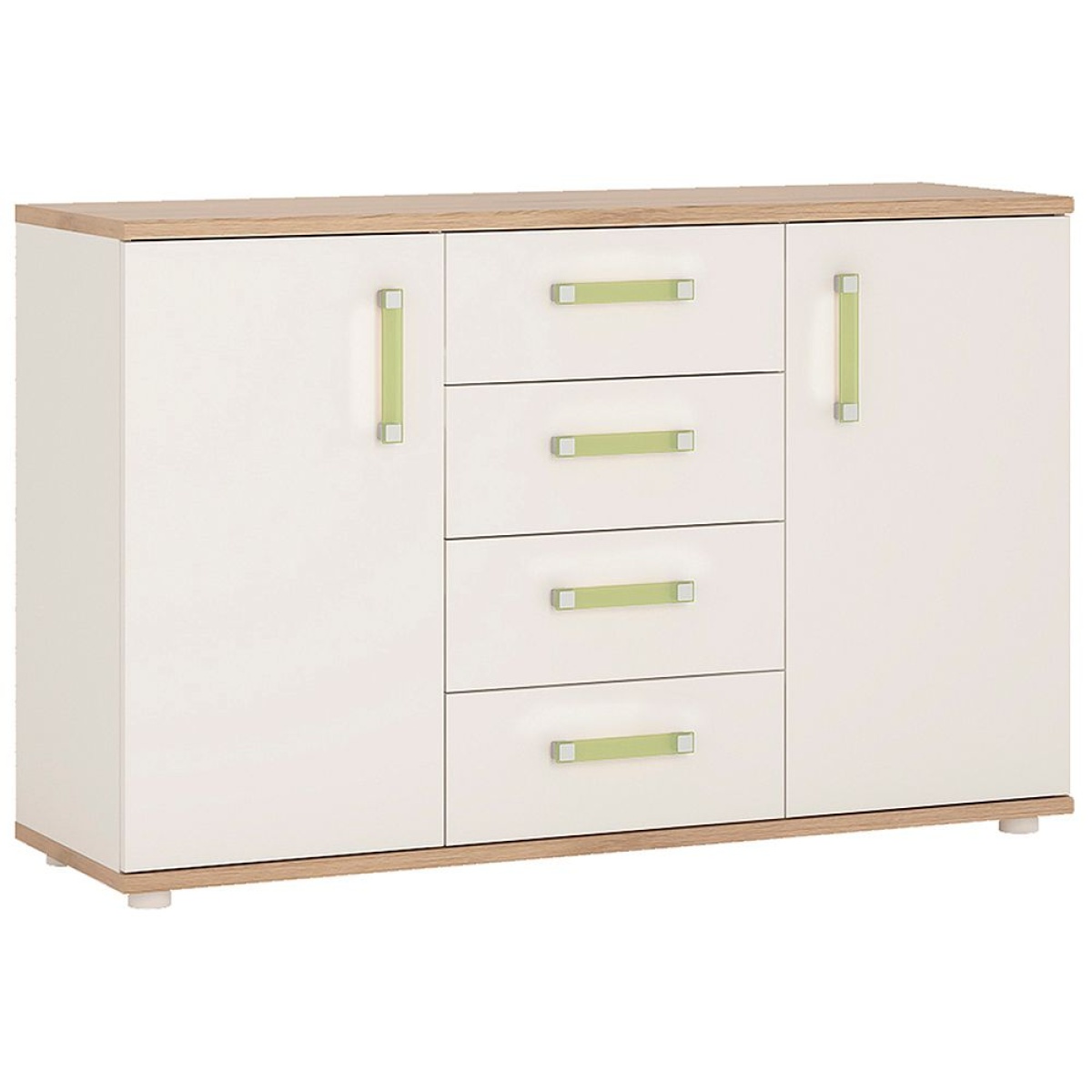 Kiddie 2 Door 4 Drawer Sideboard Lemon Handles