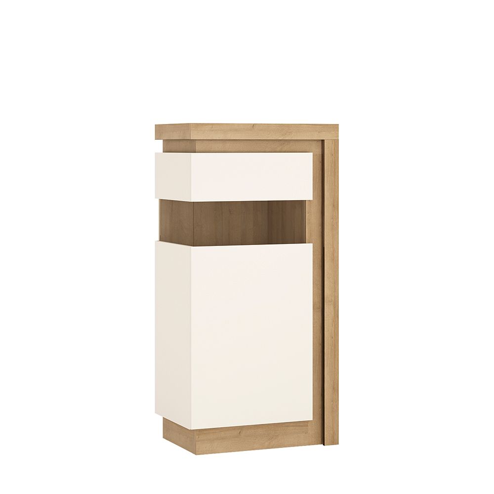 Lion White Narrow Cabinet (Lhd) 123.6Cm High (Including Led Lighting)