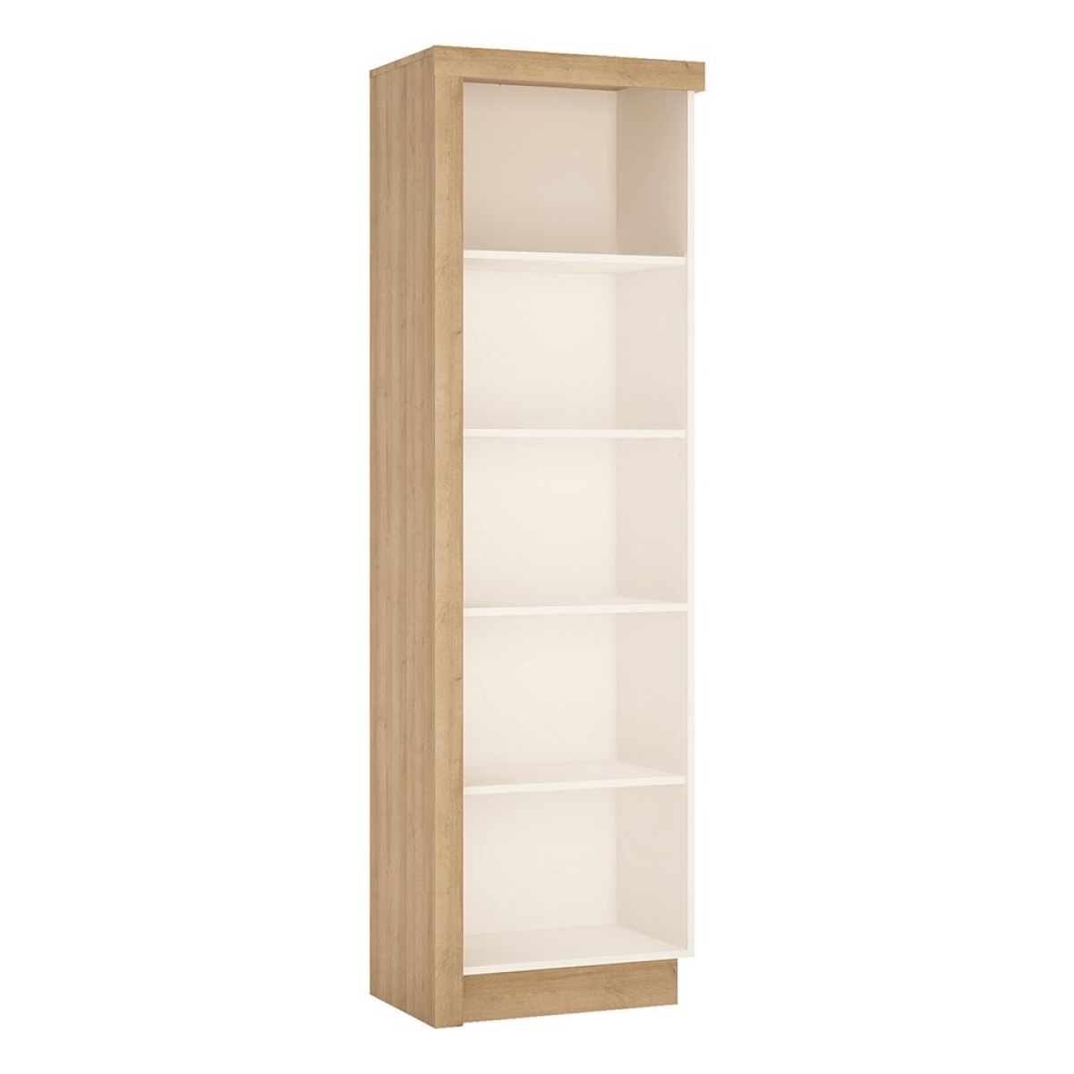 Lion Bookcase (Rh) Riviera Oak/White High Gloss