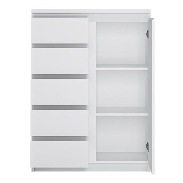 4400501-Fribo-White-1-door-5-drawer-cabinet_O