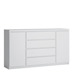 Karino 2 Door 4 Drawer Wide Sideboard In White