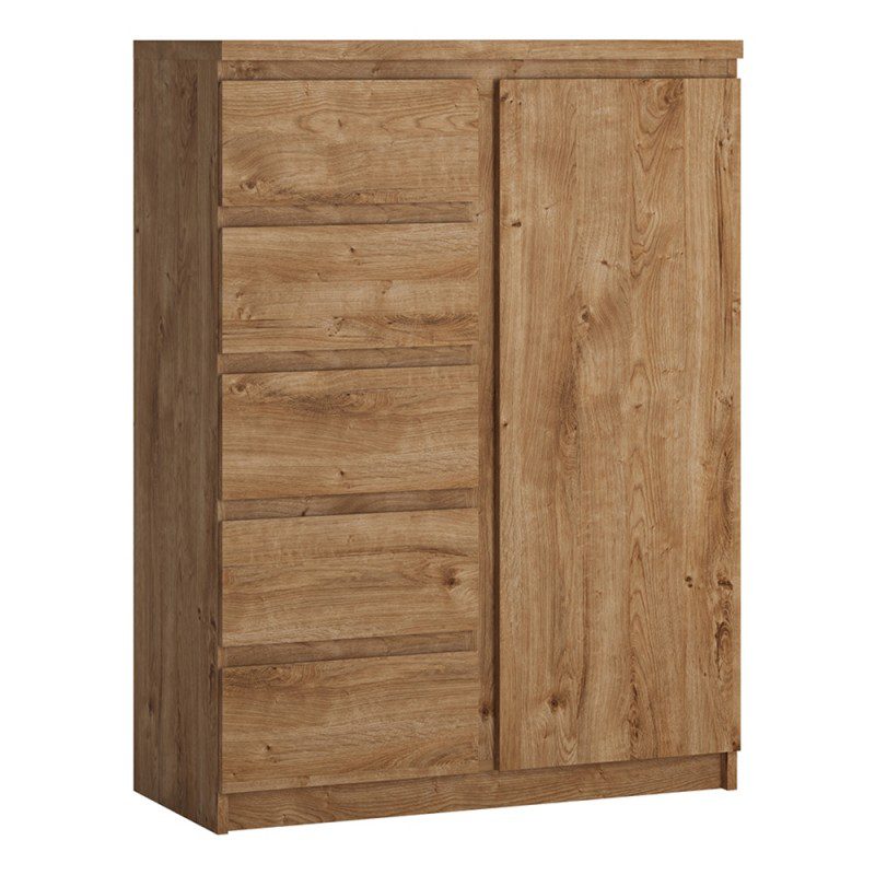 Alivieri 1 Door 5 Drawer Cabinet In Oak